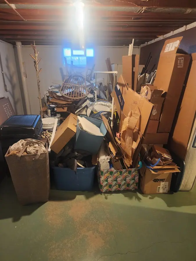 Roll-off dumpster container at job site for 4 Yard Dumpster Rental in Secaucus